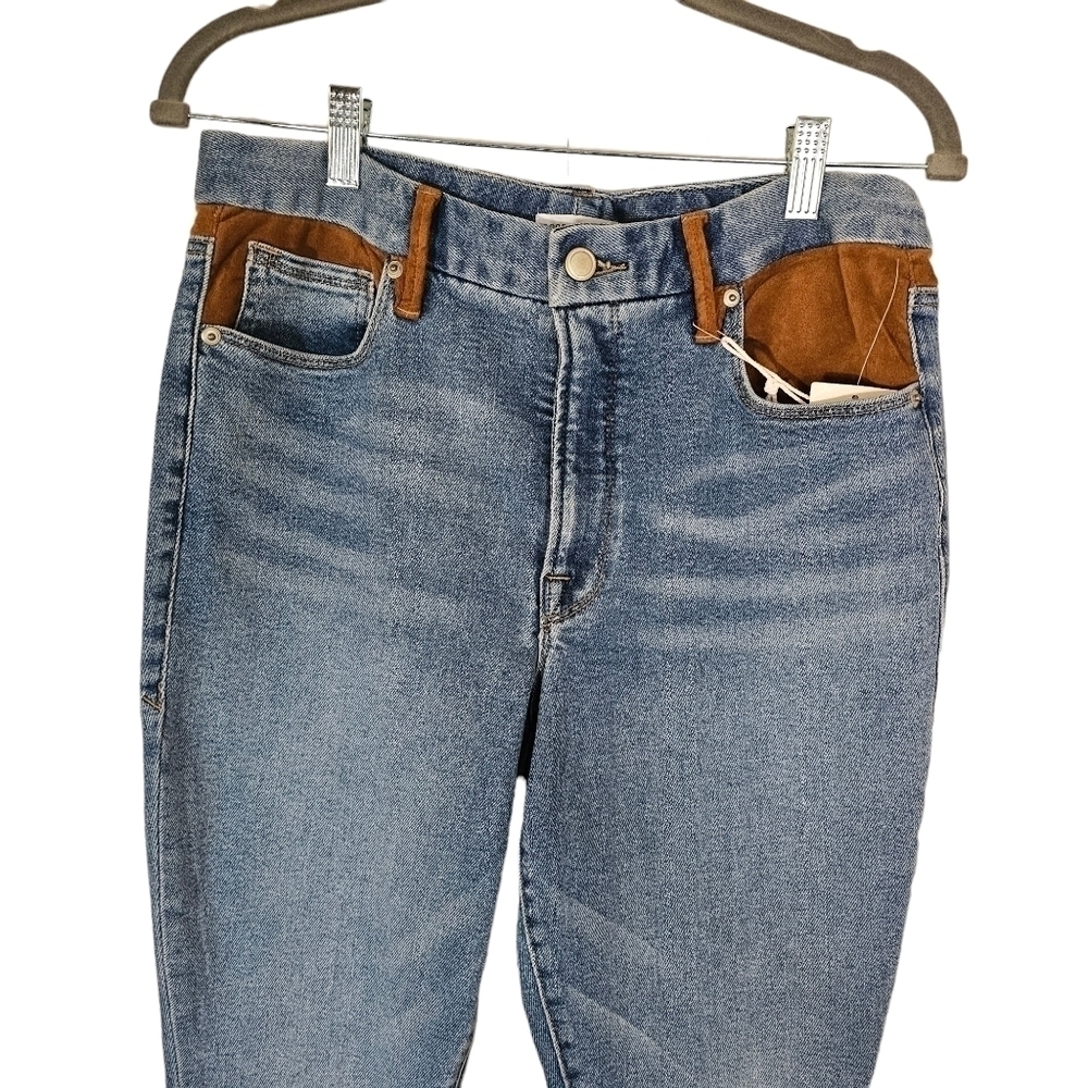 Good American Skinny Suede Jeans in Indigo 10/30 - Picture 6 of 12